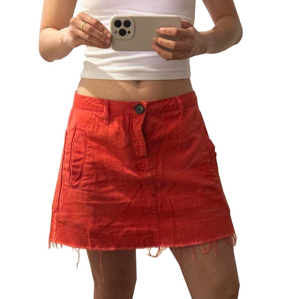 Women's BDG Urban Outfitters Red Denim Skirt Size Medium/29